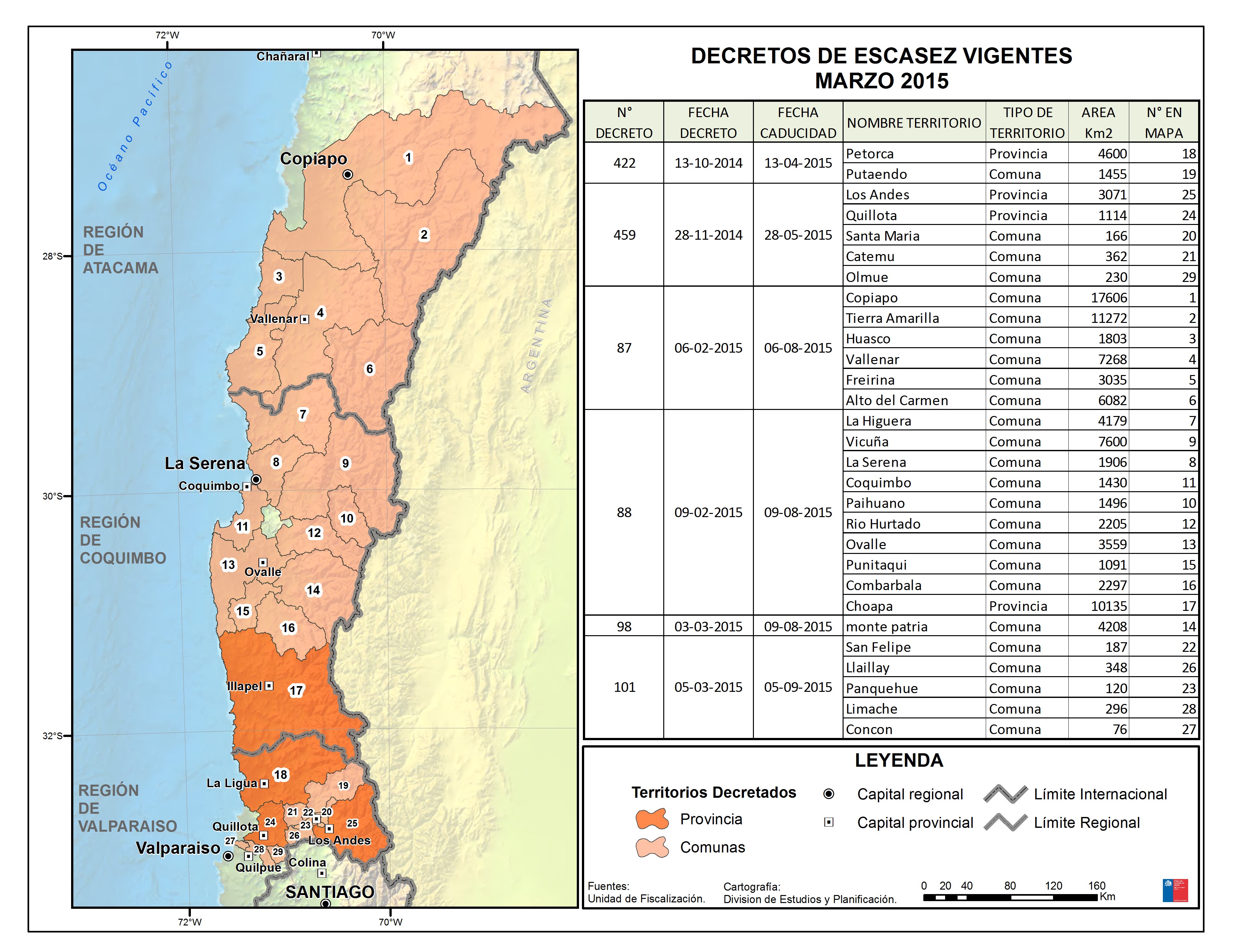 Ministerio de Obras Públicas Decreta Escasez Hídrica en cinco comunas de región de Valparaíso